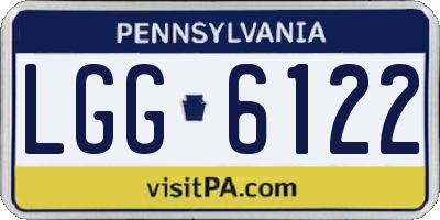 PA license plate LGG6122