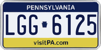 PA license plate LGG6125