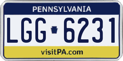 PA license plate LGG6231