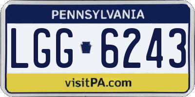 PA license plate LGG6243