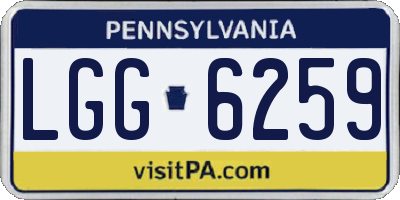 PA license plate LGG6259