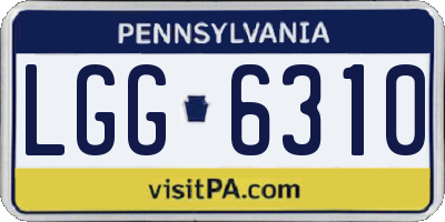 PA license plate LGG6310