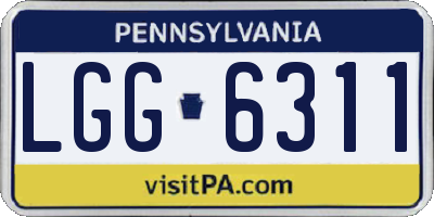 PA license plate LGG6311