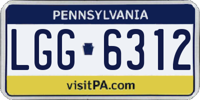 PA license plate LGG6312