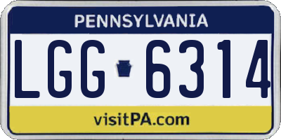PA license plate LGG6314