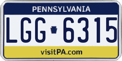 PA license plate LGG6315