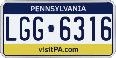 PA license plate LGG6316