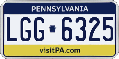 PA license plate LGG6325
