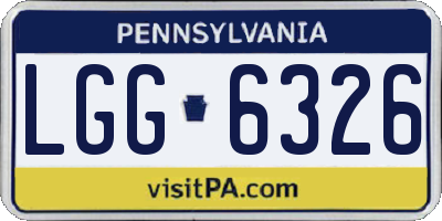 PA license plate LGG6326