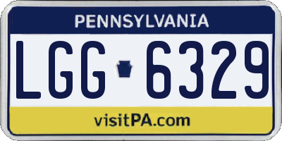 PA license plate LGG6329