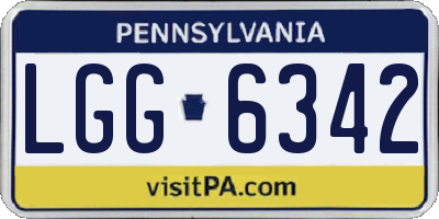 PA license plate LGG6342