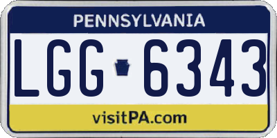 PA license plate LGG6343