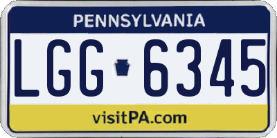 PA license plate LGG6345