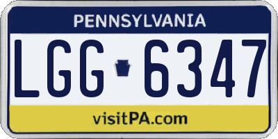 PA license plate LGG6347
