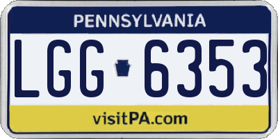 PA license plate LGG6353
