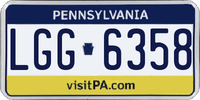PA license plate LGG6358