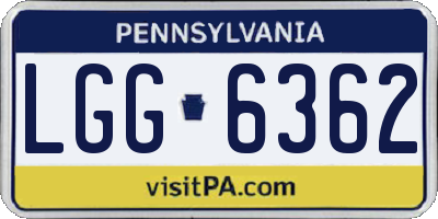 PA license plate LGG6362