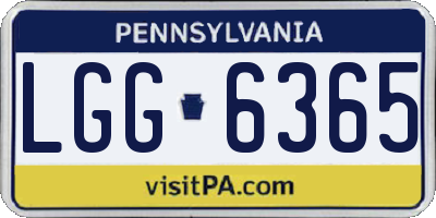 PA license plate LGG6365