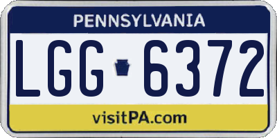 PA license plate LGG6372