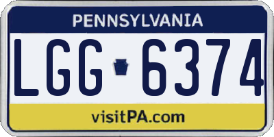 PA license plate LGG6374
