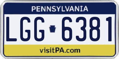 PA license plate LGG6381