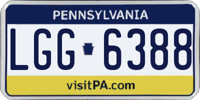 PA license plate LGG6388