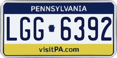 PA license plate LGG6392