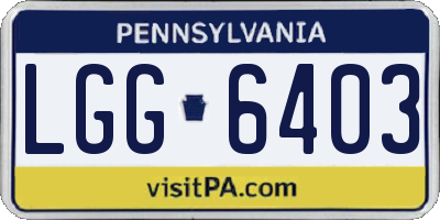 PA license plate LGG6403