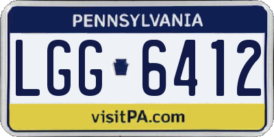 PA license plate LGG6412