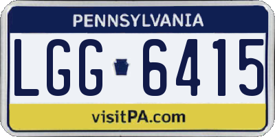 PA license plate LGG6415