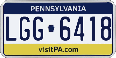 PA license plate LGG6418