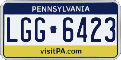PA license plate LGG6423