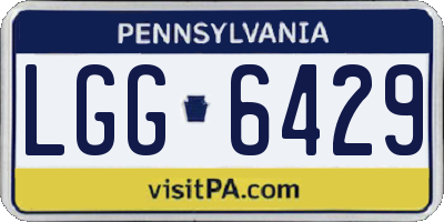 PA license plate LGG6429