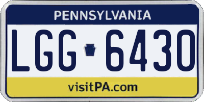 PA license plate LGG6430