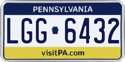 PA license plate LGG6432