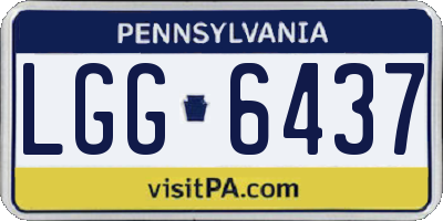 PA license plate LGG6437