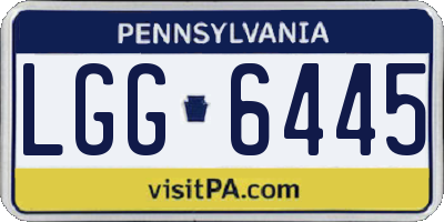 PA license plate LGG6445