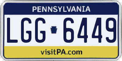 PA license plate LGG6449