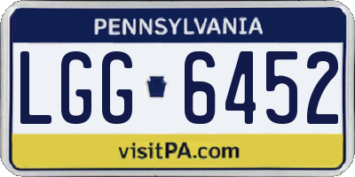 PA license plate LGG6452