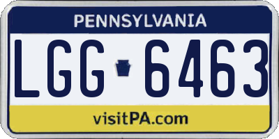 PA license plate LGG6463