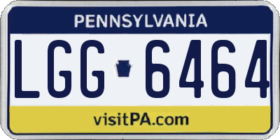 PA license plate LGG6464