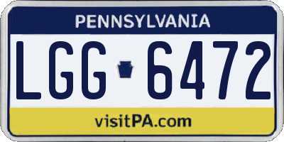 PA license plate LGG6472