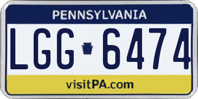 PA license plate LGG6474