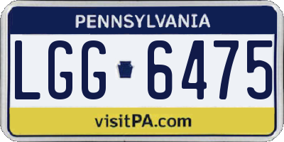 PA license plate LGG6475