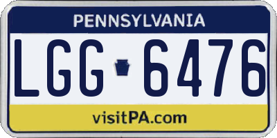 PA license plate LGG6476