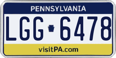 PA license plate LGG6478