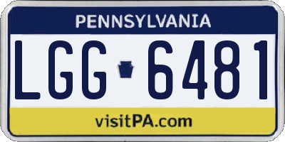 PA license plate LGG6481