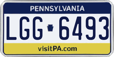 PA license plate LGG6493