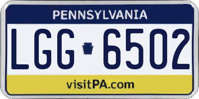 PA license plate LGG6502