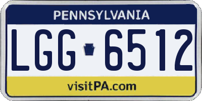 PA license plate LGG6512